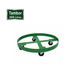 Carrinho Tartaruga Redondo para Tambor 200 Litros