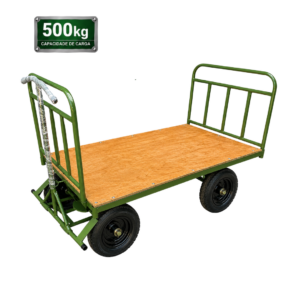 Carro Plataforma 5ª Roda com Assoalho de Madeira e 2 Abas Removíveis 500kg